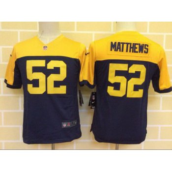 Youth Green Bay Packers #52 Clay Matthews Navy Blue Gold NFL Nike Game Jersey