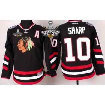Chicago Blackhawks #10 Patrick Sharp 2014 Stadium Series Black Kids Jersey W/2015 Stanley Cup Champion Patch