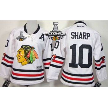 Chicago Blackhawks #10 Patrick Sharp 2015 Winter Classic White Kids Jersey W/2015 Stanley Cup Champion Patch