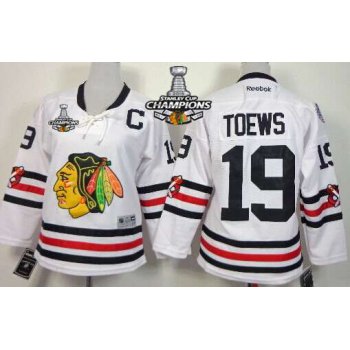 Chicago Blackhawks #19 Jonathan Toews 2015 Winter Classic White Kids Jersey W/2015 Stanley Cup Champion Patch