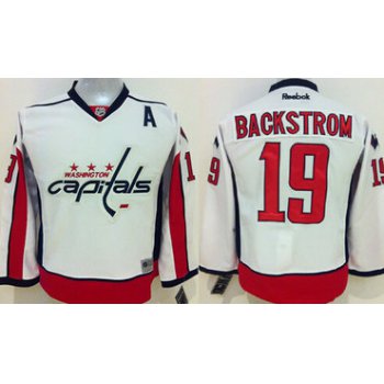 Washington Capitals #19 Nicklas Backstrom White Kids Jersey