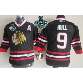 Youth Chicago Blackhawks #9 Bobby Hull 2015 Stanley Cup Black Jersey