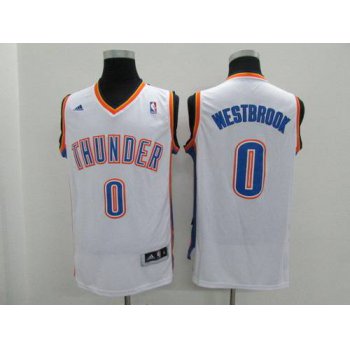 Youth Oklahoma City Thunder #0 Russell Westbrook White Jersey