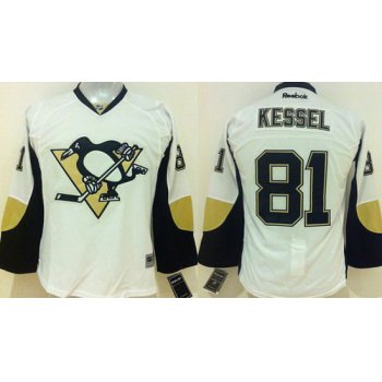 Youth Pittsburgh Penguins #81 Phil Kessel Away White NHL Reebok Jersey