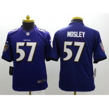 Nike Baltimore Ravens #57 C.J. Mosley 2013 Purple Limited Kids Jersey