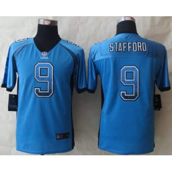 Nike Detroit Lions #9 Matthew Stafford Drift Fashion Blue Kids Jersey