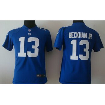 Nike New York Giants #13 Odell Beckham Jr Blue Game Kids Jersey