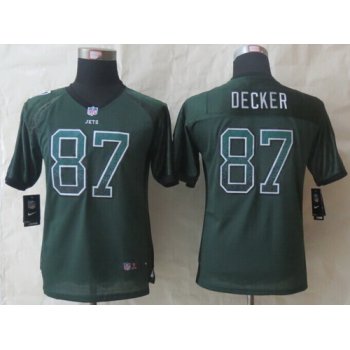 Nike New York Jets #87 Eric Decker Drift Fashion Green Kids Jersey