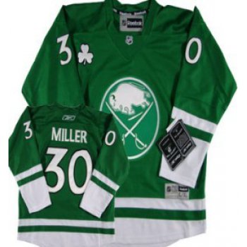 Buffalo Sabres #30 Ryan Miller St. Patrick's Day Green Kids Jersey
