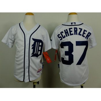 Detroit Tigers #37 Max Scherzer White Kids Jersey