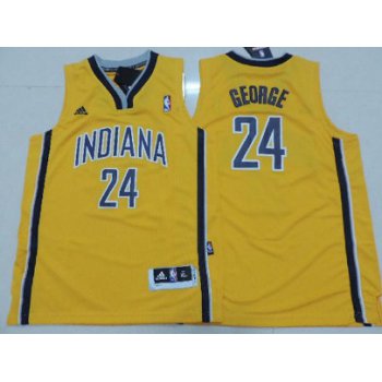 Indiana Pacers #24 Paul George Yellow Kids Jersey