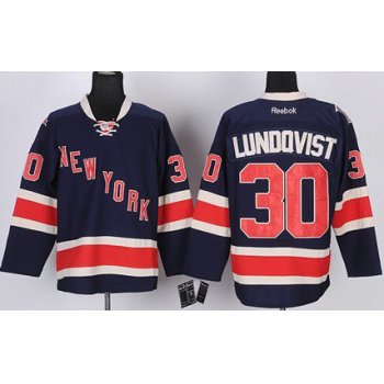 New York Rangers #30 Henrik Lundqvist Navy Blue Third 85TH Kids Jersey