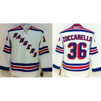 New York Rangers #36 Mats Zuccarello White Kids Jersey