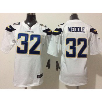 Nike San Diego Chargers #32 Eric Weddle 2013 White Game Kids Jersey