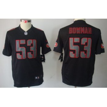 Nike San Francisco 49ers #53 NaVorro Bowman Black Impact Limited Kids Jersey