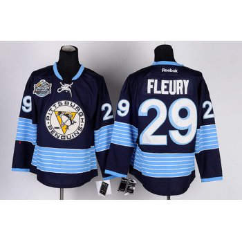 Pittsburgh Penguins #29 Marc-Andre Fleury Navy Blue Third Kids Jersey