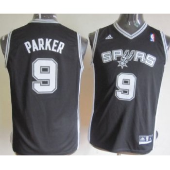 San Antonio Spurs #9 Tony Parker Black Kids Jersey