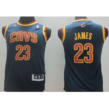 Cleveland Cavaliers #23 LeBron James Navy Blue Kids Jersey