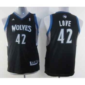 Minnesota Timberwolves #42 Kevin Love Black Kids Jersey
