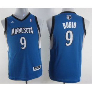 Minnesota Timberwolves #9 Ricky Rubio Blue Kids Jersey