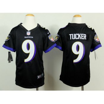 Nike Baltimore Ravens #9 Justin Tucker 2013 Black Game Kids Jersey