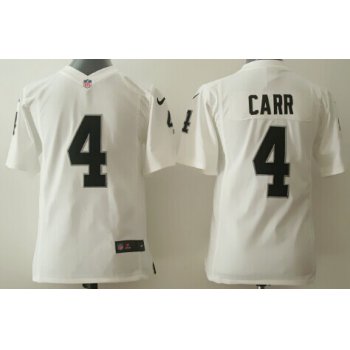 Nike Oakland Raiders #4 Derek Carr White Game Kids Jersey