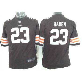 Nike Cleveland Browns #23 Joe Haden Brown Game Kids Jersey