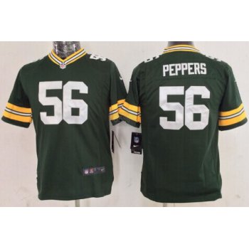 Nike Green Bay Packers #56 Julius Peppers Green Game Kids Jersey