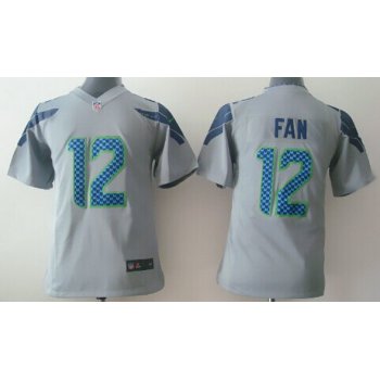 Nike Seattle Seahawks #12 Fan Gray Game Kids Jersey