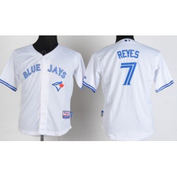 Toronto Blue Jays #7 Jose Reyes White Kids Jersey