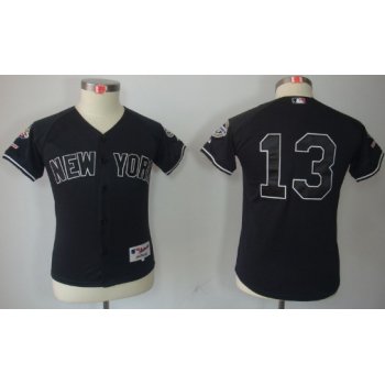 New York Yankees #13 Alex Rodriguez Black Kids Jersey