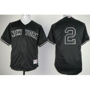 New York Yankees #2 Derek Jeter Black Kids Jersey