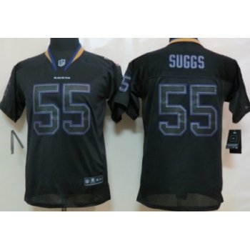 Nike Baltimore Ravens #55 Terrell Suggs Lights Out Black Kids Jersey