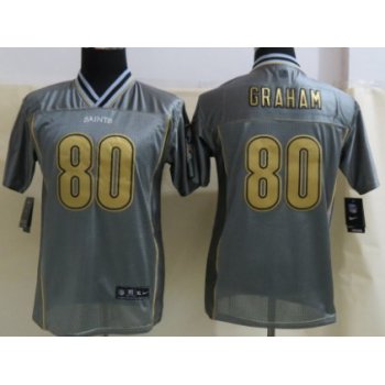 Nike New Orleans Saints #80 Jimmy Graham 2013 Gray Vapor Kids Jersey