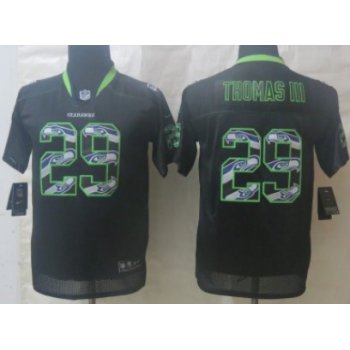 Nike Seattle Seahawks #29 Earl Thomas III Lights Out Black Ornamented Kids Jersey