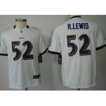 Nike Baltimore Ravens #52 Ray Lewis White Limited Kids Jersey