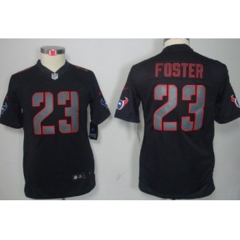 Nike Houston Texans #23 Arian Foster Black Impact Limited Kids Jersey