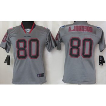 Nike Houston Texans #80 Andre Johnson Lights Out Gray Kids Jersey