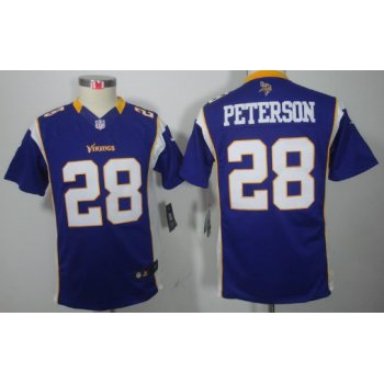 Nike Minnesota Vikings #28 Adrian Peterson Purple Limited Kids Jersey