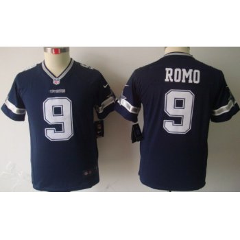 Nike Dallas Cowboys #9 Tony Romo Blue Limited Kids Jersey