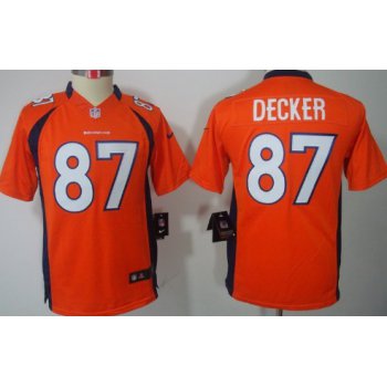 Nike Denver Broncos #87 Eric Decker Orange Limited Kids Jersey