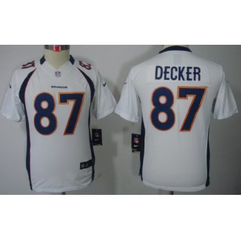 Nike Denver Broncos #87 Eric Decker White Limited Kids Jersey