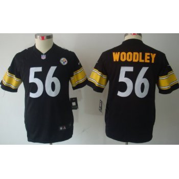 Nike Pittsburgh Steelers #56 LaMarr Woodley Black Limited Kids Jersey