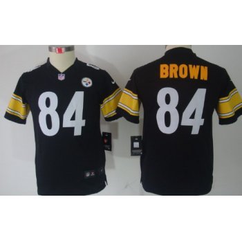 Nike Pittsburgh Steelers #84 Antonio Brown Black Limited Kids Jersey