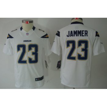 Nike San Diego Chargers #23 Quentin Jammer White Limited Kids Jersey