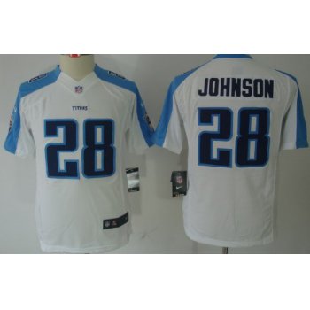 Nike Tennessee Titans #28 Chris Johnson White Limited Kids Jersey