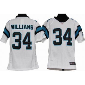 Nike Carolina Panthers #34 DeAngelo Williams White Game Kids Jersey