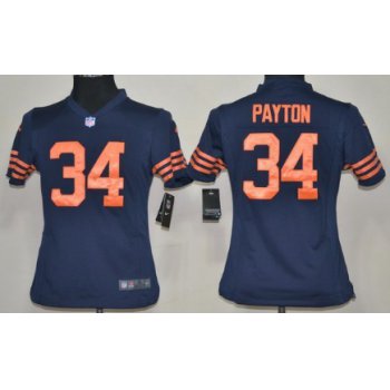 Nike Chicago Bears #34 Walter Payton Blue With Orange Game Kids Jersey