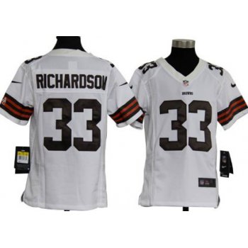 Nike Cleveland Browns #33 Trent Richardson White Game Kids Jersey