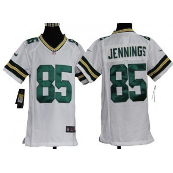 Nike Green Bay Packers #85 Greg Jennings White Game Kids Jersey